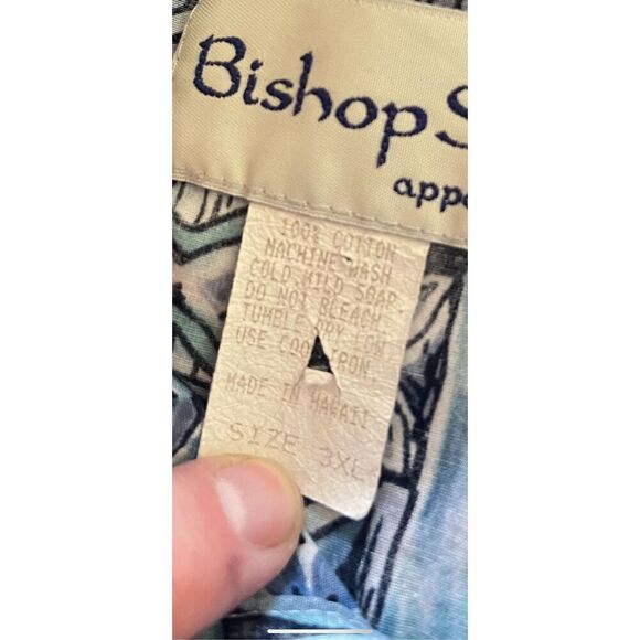 Bishop St Apparel Men's Native Hawaiian Design Collared Buttoned Shirt Size 3XL - Picture 9 of 12